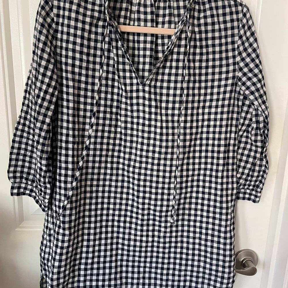 J.Crew gingham navy/white tunic - size XXS